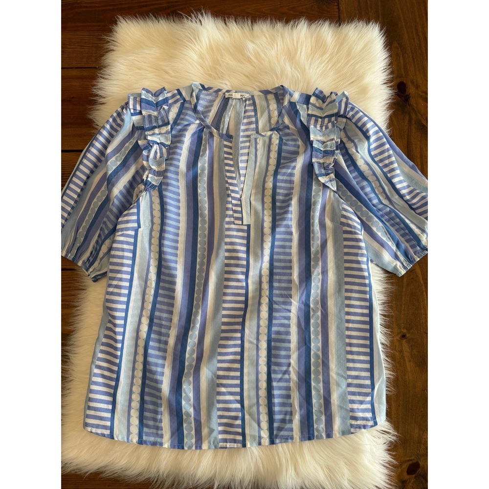 Mary Square blue printed blouse size‎ small